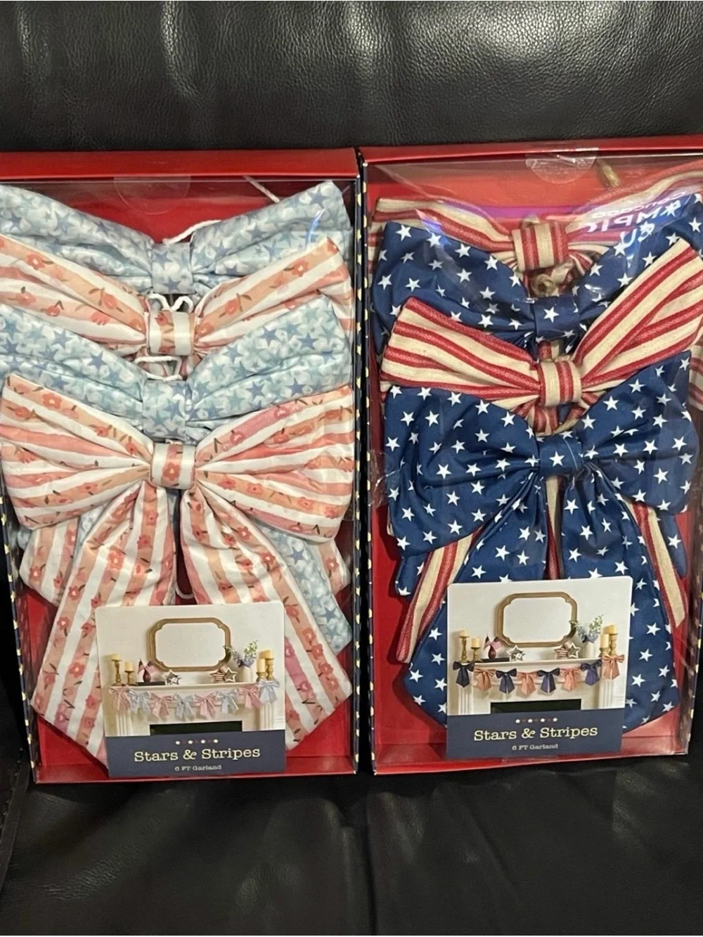 Stars and Stripes Patriotic Garland Bows - Patriotic Bows Garland